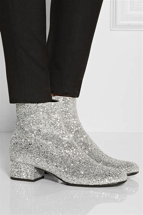 saint laurent glitter boots